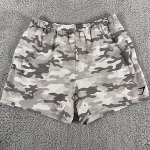 Gymshark Arrival Camo Shorts Mens XXL Grey White Camouflage Athletic Training